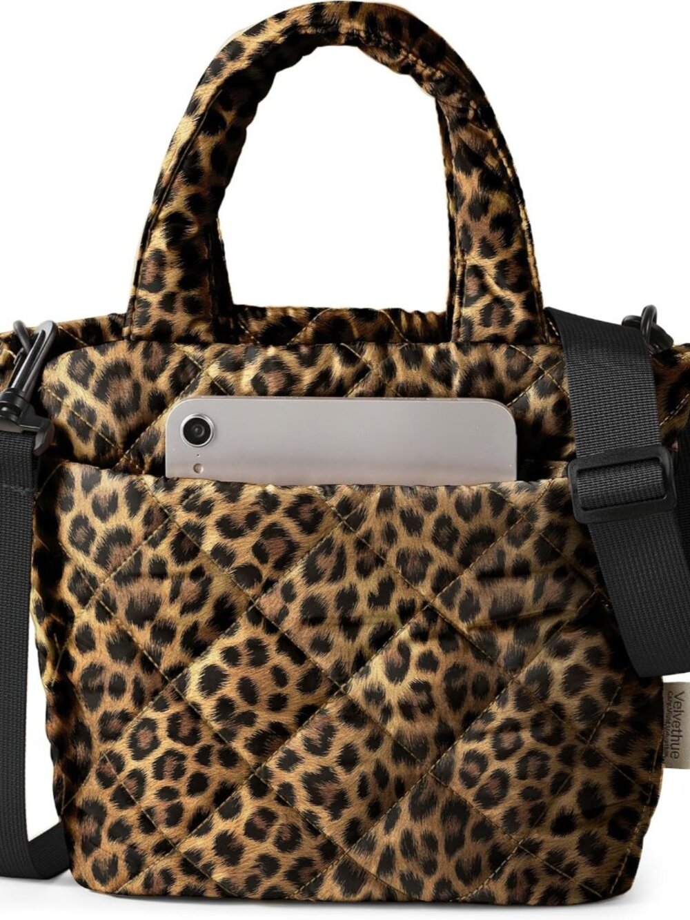 Small Crossbody Puffer Tote Bag with Zipper